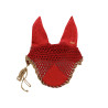Cuffia antimosche pony Derby cotone - Rosso scuro / multicolore / beige