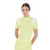 Polo da allenamento da donna taglio slim con inserti in mesh Equestro - Limone