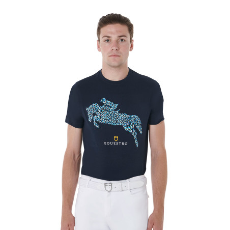 T-shirt in cotone da uomo Equestro taglio slim con stampa Jump