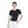 T-shirt tecnico da allenamento da donna taglio slim Equestro - Nero