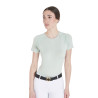 T-shirt tecnico da allenamento da donna taglio slim Equestro - Verde chiaro