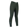 Pantaloni HKM Ari a vita media con fondo intero in silicone - Verde oliva