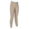 Pantaloni HKM Ari a vita media con fondo intero in silicone - Beige