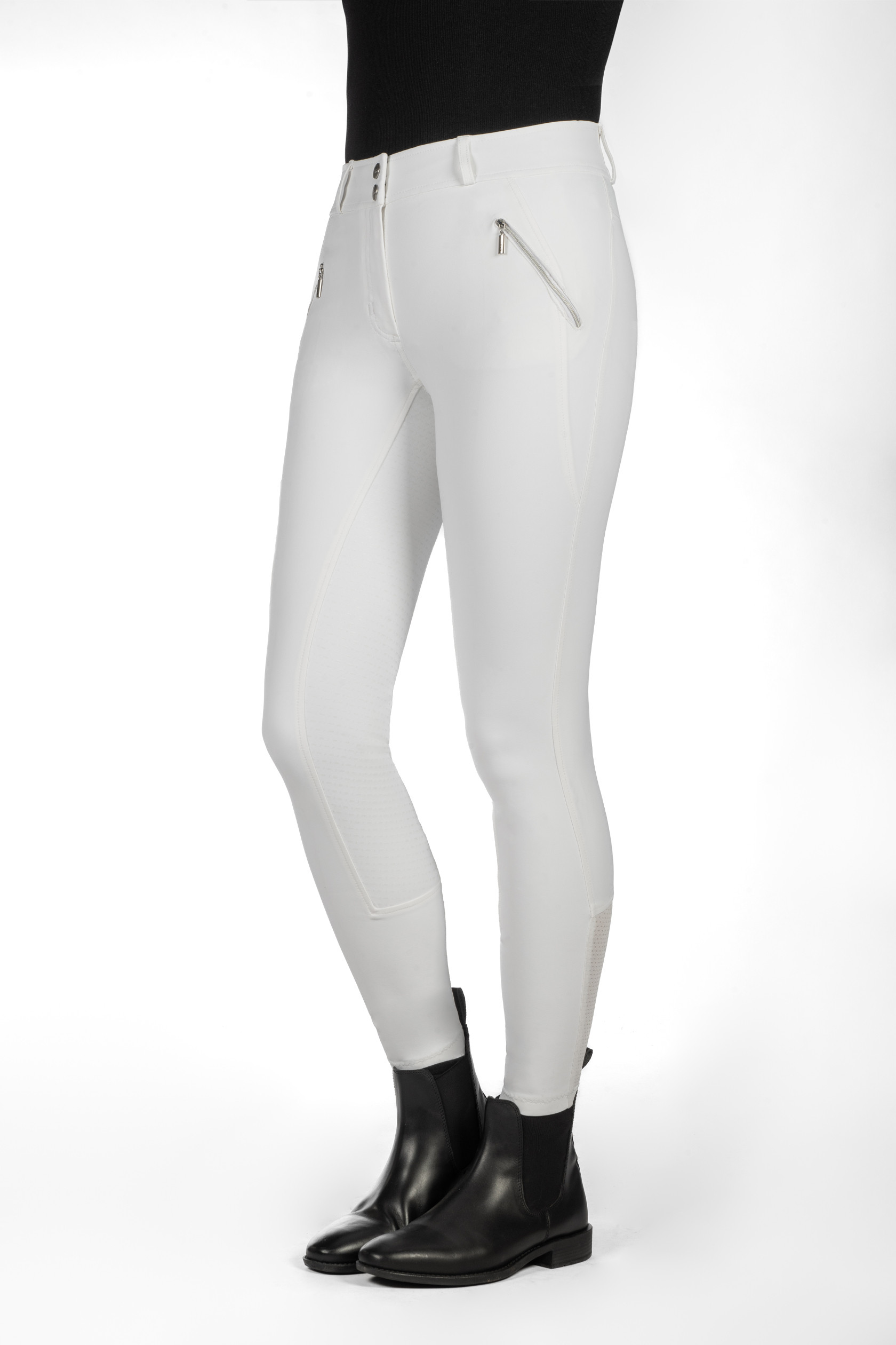 Pantaloni HKM Lia a vita alta con grip in silicone a tutta lunghezza Bianco Pantaloni HKM Lia a vita alta con grip in silicone a tutta lunghezza Bianco
