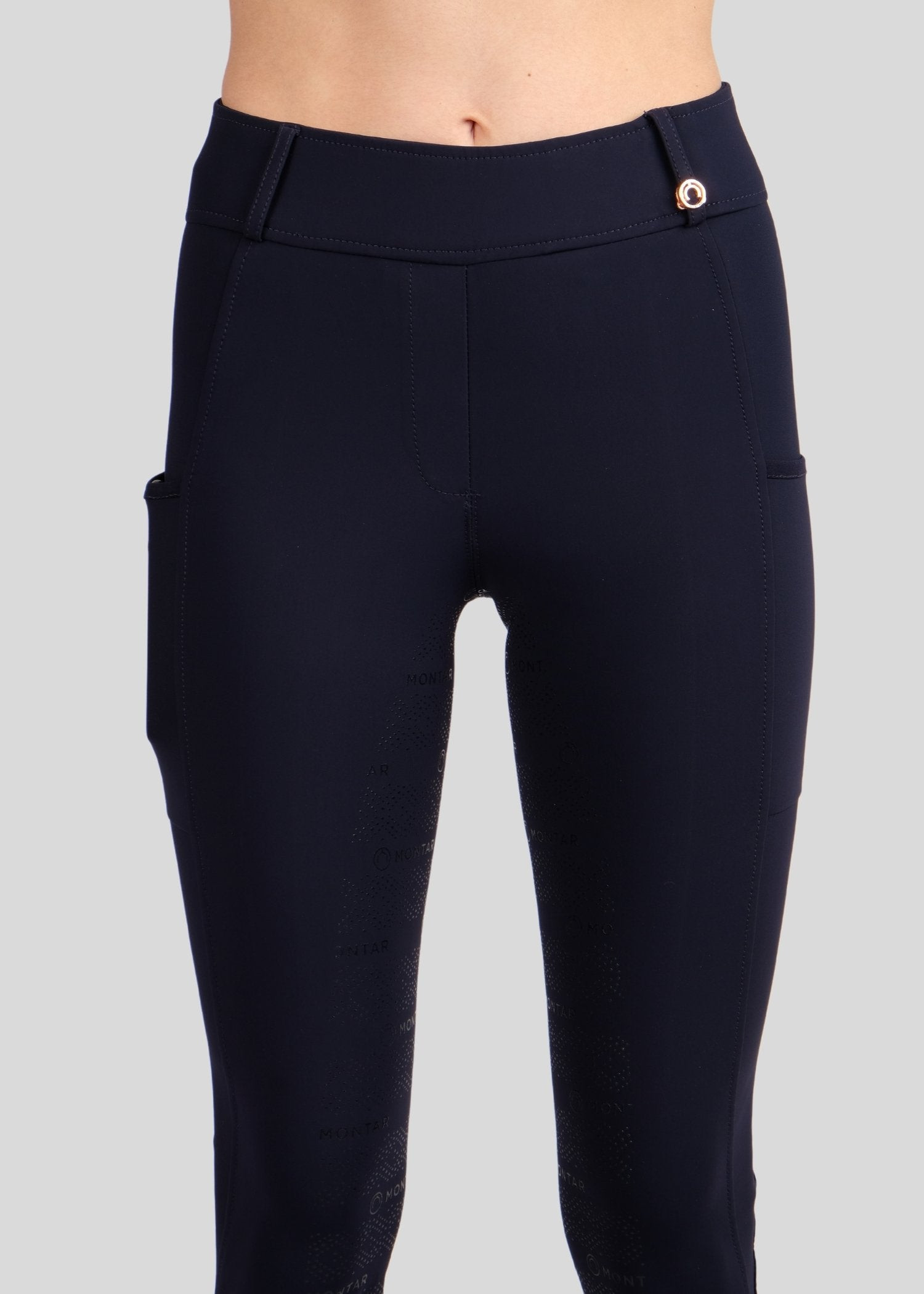 Leggings Montar Michelle logo full grip donna Bianco / oro rosa Leggings Montar Michelle logo full grip donna Bianco / oro rosa