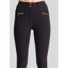 Pantaloni Montar Molly Yati da donna a vita alta full grip - Nero / oro rosa