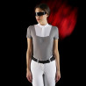 Polo da concorso donna Equestro Ridertechnology a maniche corte con bottoni - Bianco / uccello beffardo