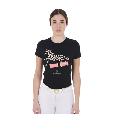 T-shirt in cotone da donna Crazy Horse Equestro