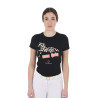 T-shirt in cotone da donna Crazy Horse Equestro - Nero