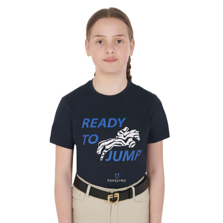 T-shirt Equestro in cotone bambina Ready To Jump