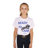 T-shirt Equestro in cotone bambina Ready To Jump - Bianco