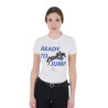 T-shirt Equestro in cotone da donna Ready to Jump - Bianco