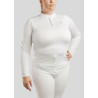 Polo Montar Briella a maniche lunghe crystal Rose gold Curve donna - Bianco
