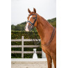 Briglia Dy'on collezione dressage cuoio piatto Capezzina Large Verniciata Fodera Bianca - Nero