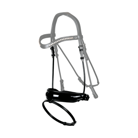 Capezzina Dy'on dressage in cuoio tondo Combinata Larga Chiusura Pull Back Verniciata