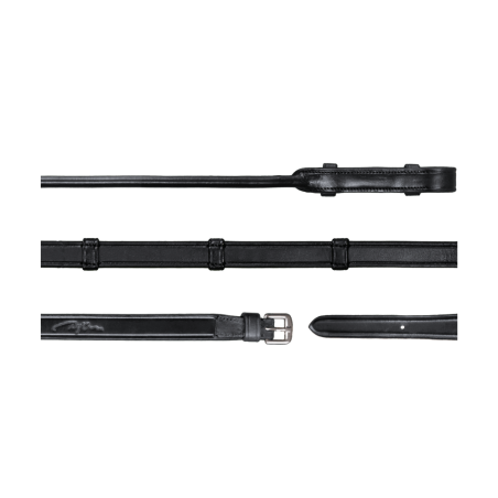 Redini di briglia Dy'on collezione dressage in cuoio tondo tutto cuoio con 7 fermagli 5/8"