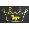 Toppa termoadesiva corona e cavallo HKM - Oro flex moda glitter