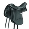Sella da dressage Bates Wide Plus in cuoio Luxe - Nero