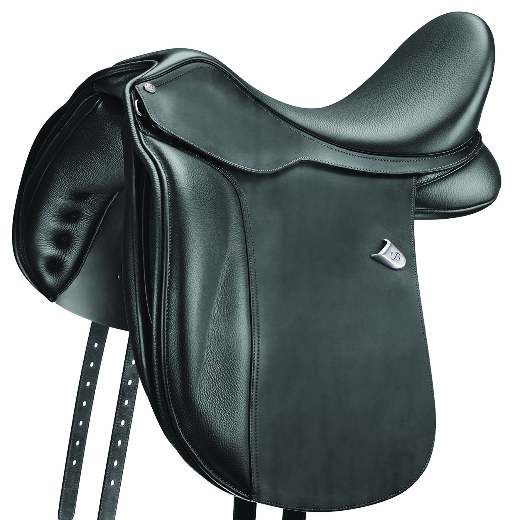 Sella da dressage Bates Wide in cuoio Heritage Nero Sella da dressage Bates Wide in cuoio Heritage Nero