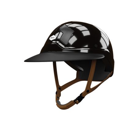 Casco Flex-on Armet nero con visiera Angel Star e jugulare marrone