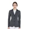Giacca da concorso a 3 bottoni da donna Elegance Equestro - Grigio / nero