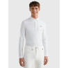 Polo da concorso Tommy Hilfiger Equestrian Fresh Air Performance a maniche lunghe da uomo - Bianco