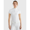 Polo da concorso Tommy Hilfiger Equestrian Performance Strass maniche corte donna - Bianco