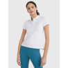 Polo Tommy Hilfiger Equestrian con pedrería de manga corta para mujer - Bianco