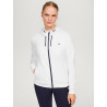 Felpa con zip Tommy Hilfiger Equestrian Kingston donna - Ecru