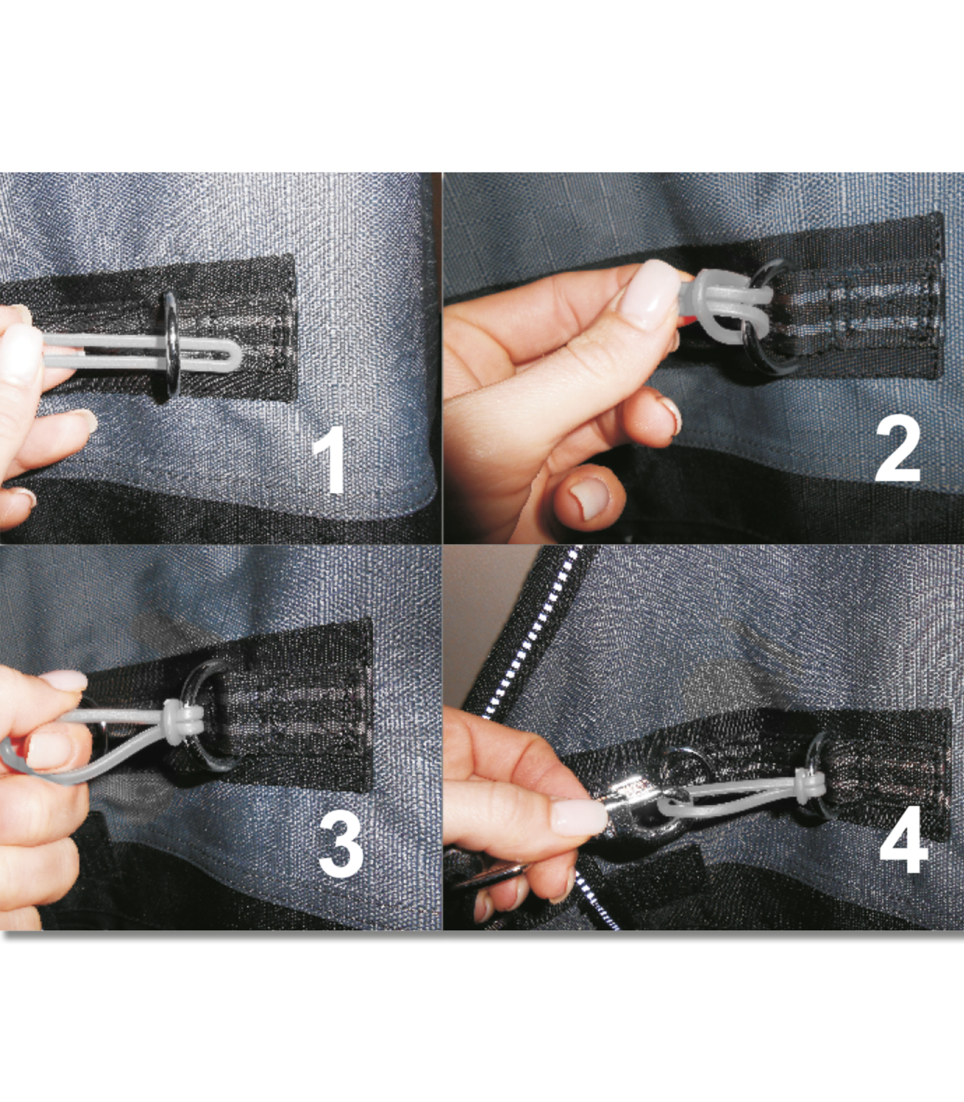 Safe-Gum Waldhausen 6 elastici con moschettoni Grigio Safe-Gum Waldhausen 6 elastici con moschettoni Grigio