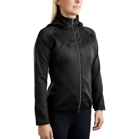 Giacca softshell full zip Montar MoBlair con cappuccio amovibile cristalli gun metal donna