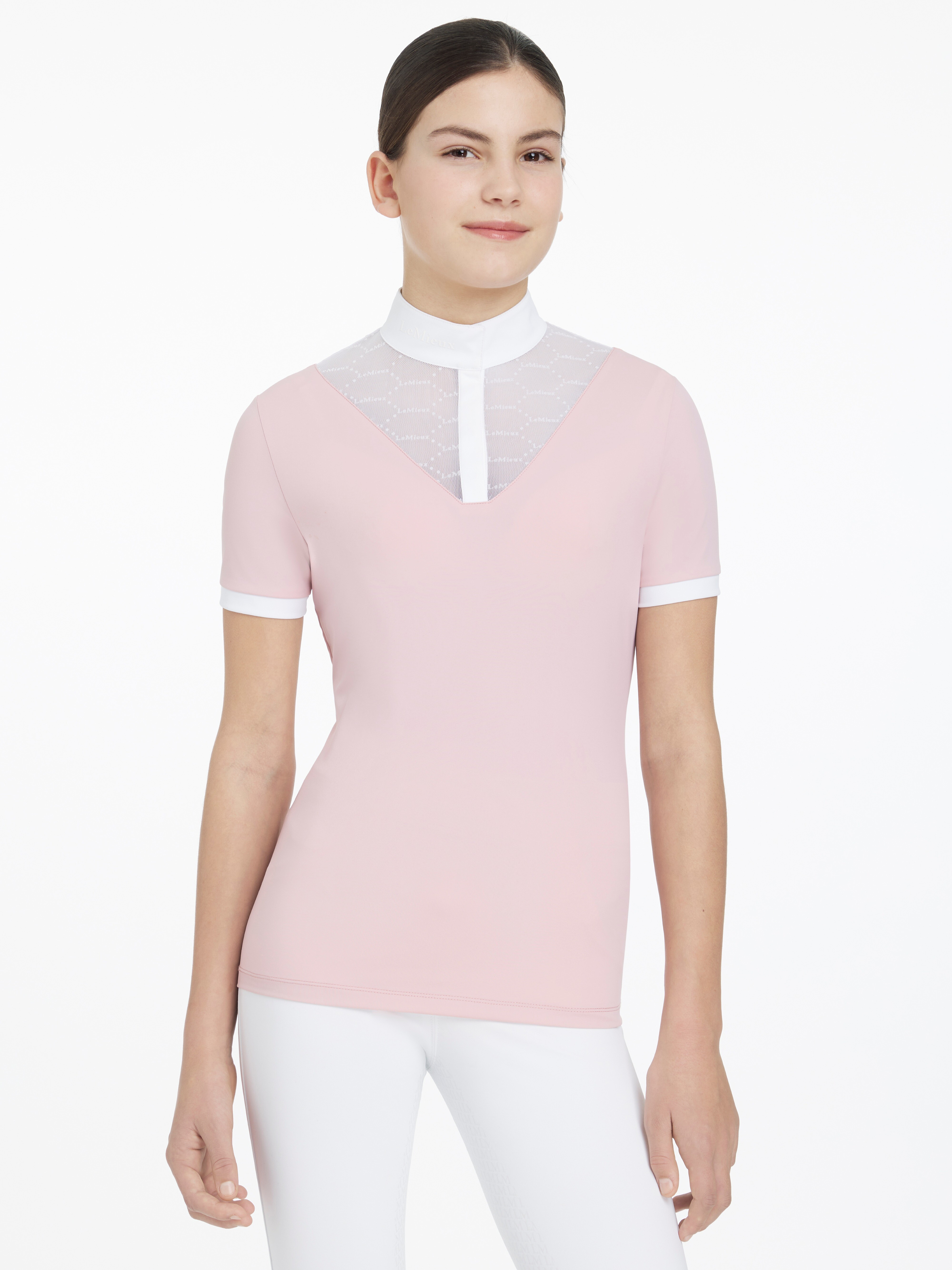 Polo da concorso Eva LeMieux Young Rider maniche corte Pistacchio Verde