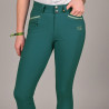Pantaloni da equitazione Jump'In Junior ragazza Luna - Verde smeraldo