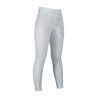 Leggings HKM Jil a vita alta con fondo intero in silicone - Bianco