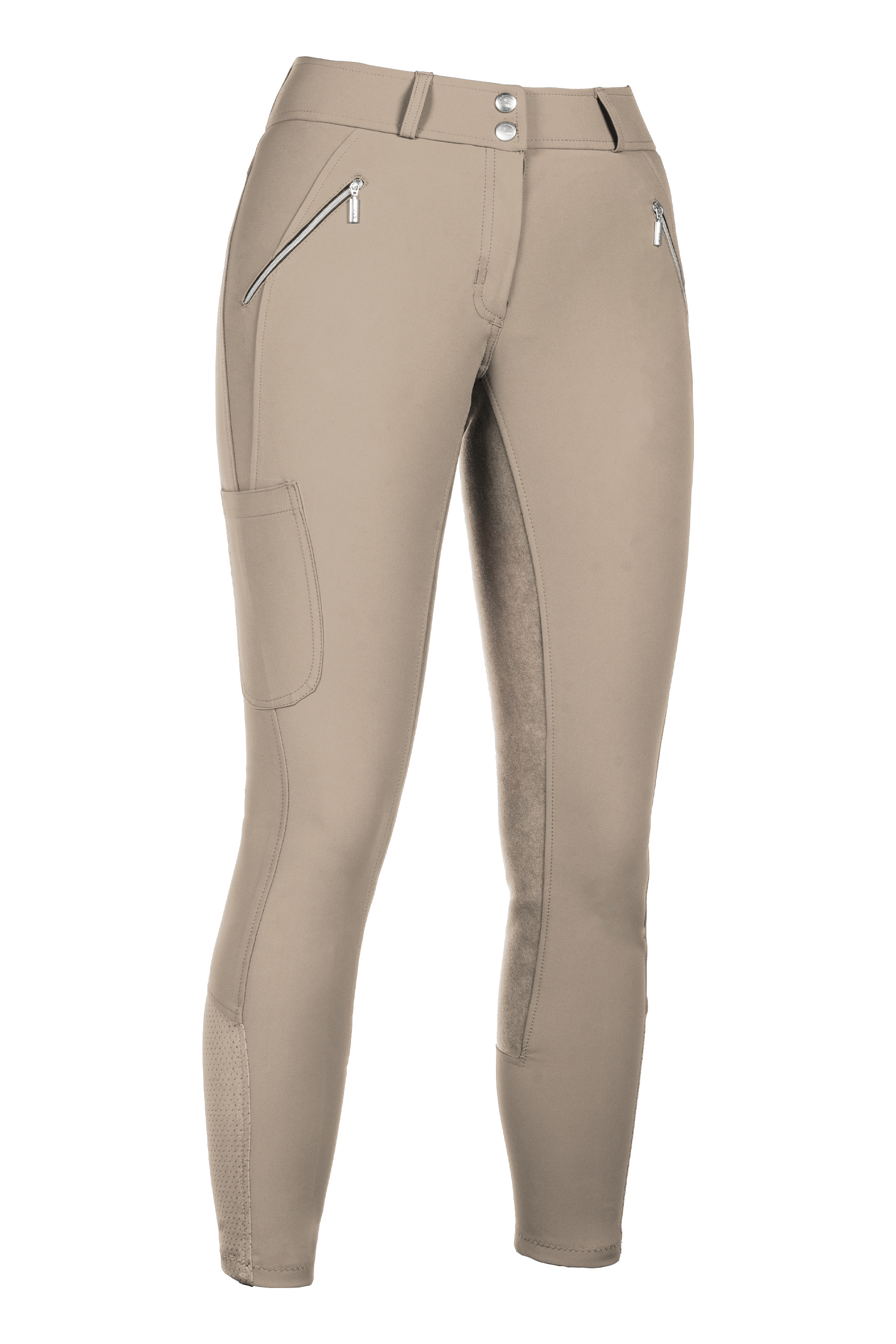 Pantaloni HKM Lia a vita alta con fondo intero in Alos Bianco Pantaloni HKM Lia a vita alta con fondo intero in Alos Bianco