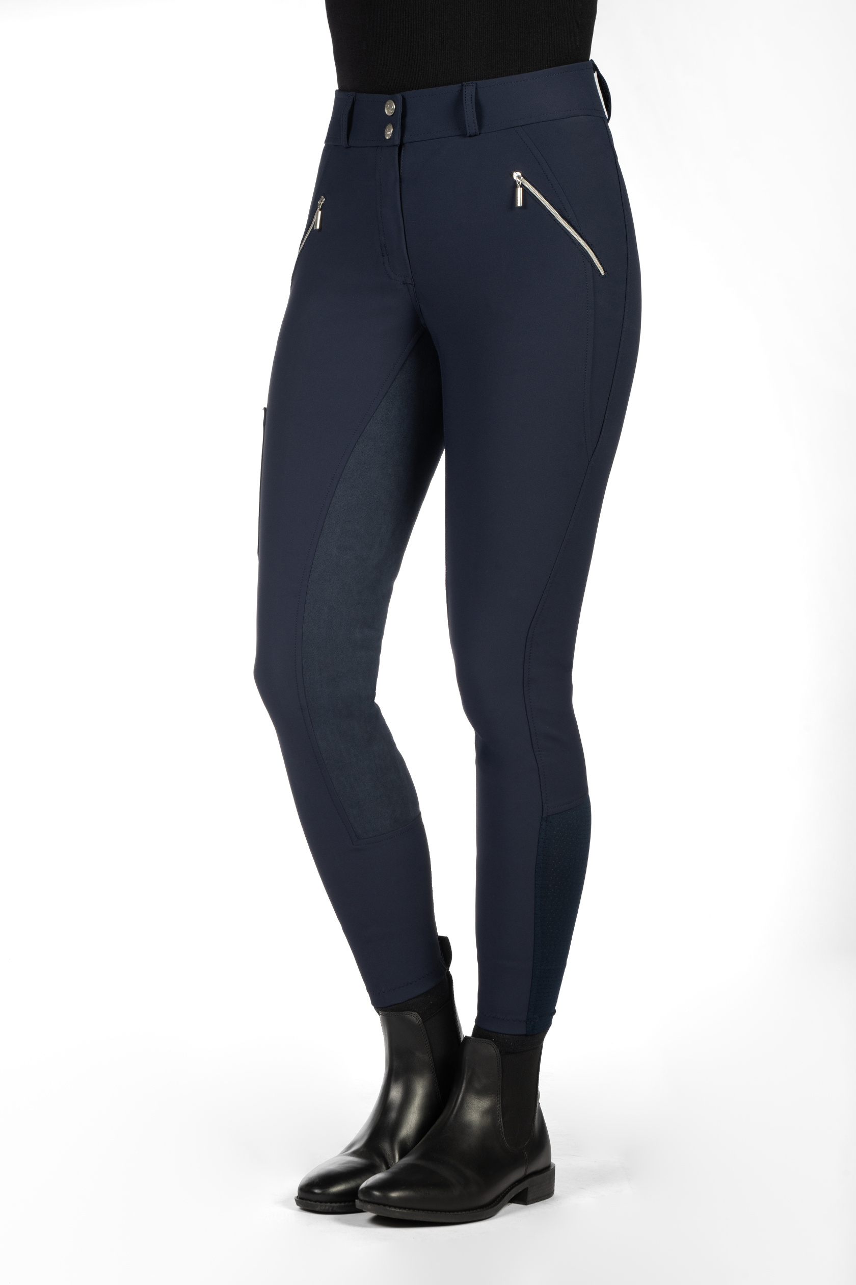 Pantaloni HKM Lia a vita alta con fondo intero in Alos Bianco Pantaloni HKM Lia a vita alta con fondo intero in Alos Bianco