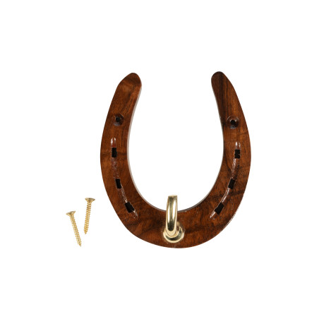 Supporto in ferro HKM a cavallo in legno e ottone
