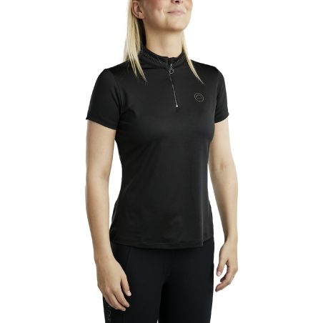 Polo a maniche corte Montar MoBlair con cristalli gun metal Junior