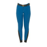 Pantaloni aderenti con grip da donna con logo Zenda Equestro - Blu corallo