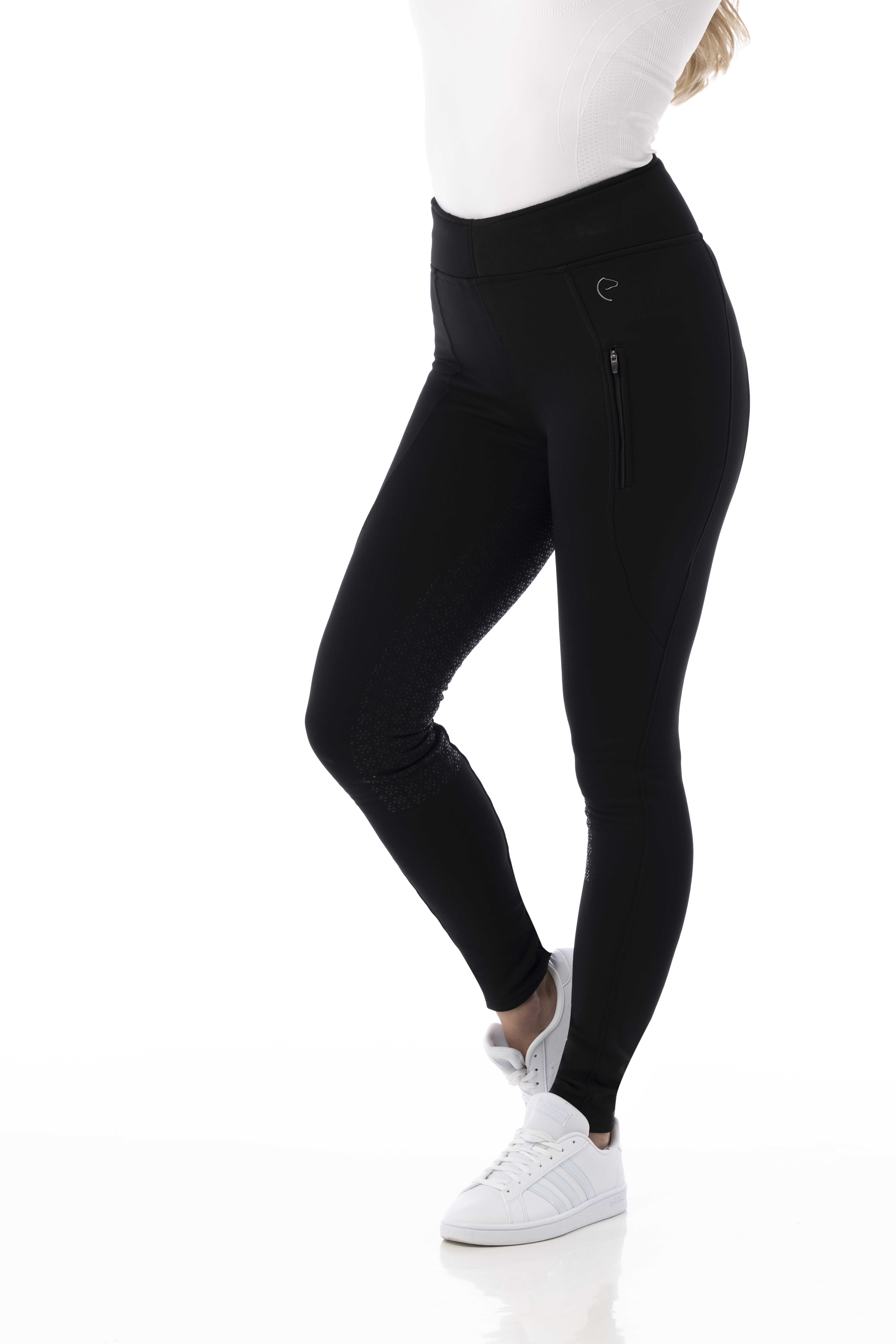 Pantaloni Equithème Dolomyt con fondo in silicone per bambini Nero Pantaloni Equithème Dolomyt con fondo in silicone per bambini Nero