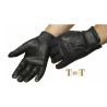 Guanti in pelle scamosciata T de T - Nero