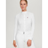 Polo da concorso Tommy Hilfiger Equestrian New Jersey a maniche lunghe donna - Bianco ottico