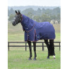 Coperta Weatherbeeta ComFiTec Essential Turnout 220 g con collo staccabile - Blu navy / bordeaux