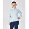 Top da equitazione Dublin traspirante a maniche lunghe per bambini - Azzurro cielo