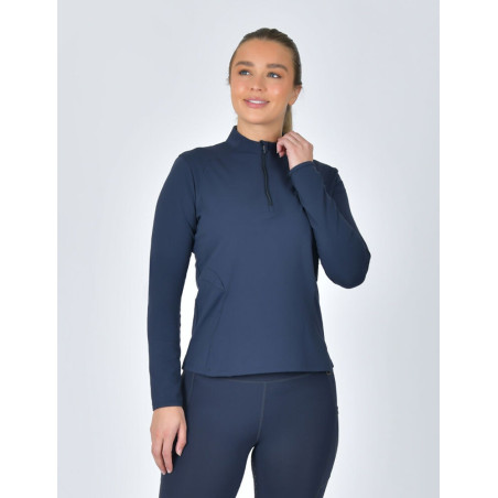 Polo da equitazione Dublin a maniche lunghe aderente e spazzolato da donna