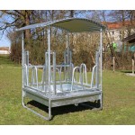 Rastrelliera quadrata con tetto Hobby Kerbl zincata 1,5 x 1,5 m 8 cavalli