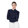Polo da concorso slim fit da donna con inserti in mesh Equestro - Blazer marine