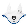 Cuffia Equestro x FISE in tessuto tecnico - Bianco / blu di Savoia