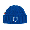 Cappello unisex in maglia a coste Equestro x FISE - Blu di Savoia