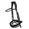 Briglia da dressage Equestro Diamond in cuoio - Nero
